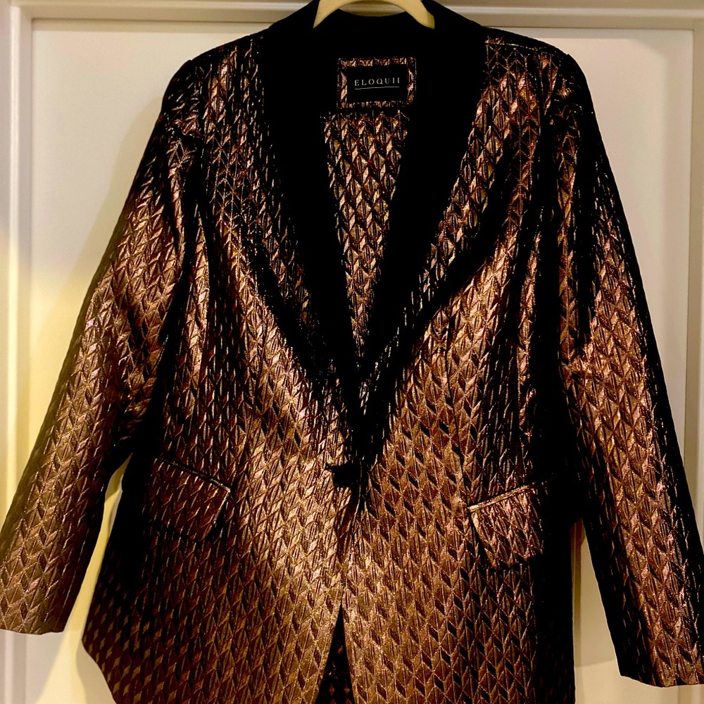 ELOQUII 2- piece copper colored suit with blazer & pants.